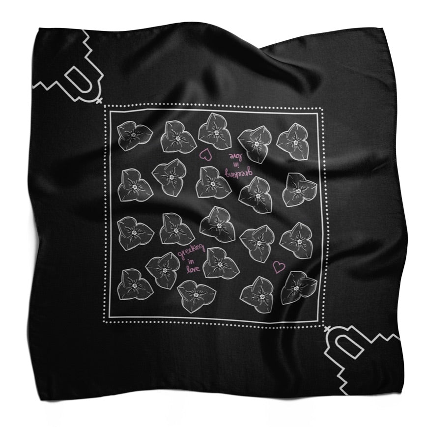 Flowers Satin Scarf 30cm x 30cm