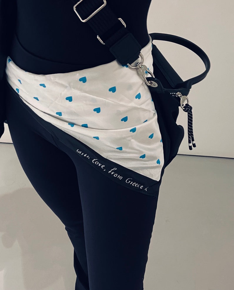 Blue Hearts Satin Scarf 70cm x 70cm